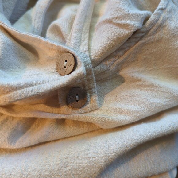 Kori Overalls Womens Small Wide Leg Pockets Tan Linen Blend Relaxed Boho - Picture 7 of 8